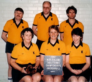 Kapiti Teams (1992) L/R back: Lloyd McIntyre, Chris Talbot, Alan Baines front: Jean Radford, Caron Watson, Lyn McKay