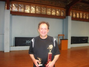 Titan Over 40 Singles Champion, Lindsay Ward, who also received the Gavin Dash Trophy for finishing runner up in the Men’s Singles.
