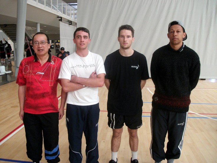 Malcolm Wong (Umpire) Luke Istead (Auckland), Keanu White (Wellington), and Andrew Storer (Christchurch).
