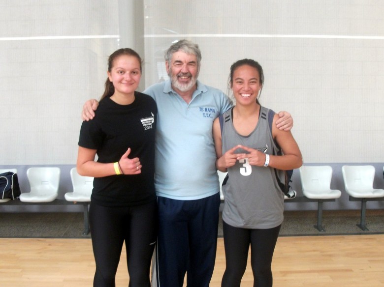 Ruby Fraser (Wellington), Roger Watkin (Umpire) and Justice Erihe (Auckland).