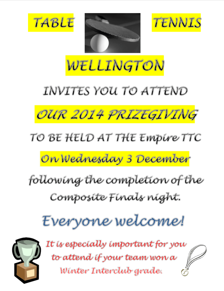 2014 Prizegiving