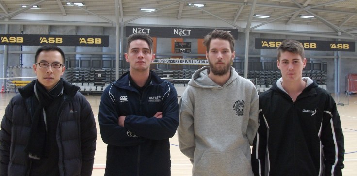 Robert Chung (Umpire), and Men’s Singles players Luke Istead (Auckland), Keanu White (Wellington) and Cody Warnock (Christchurch).